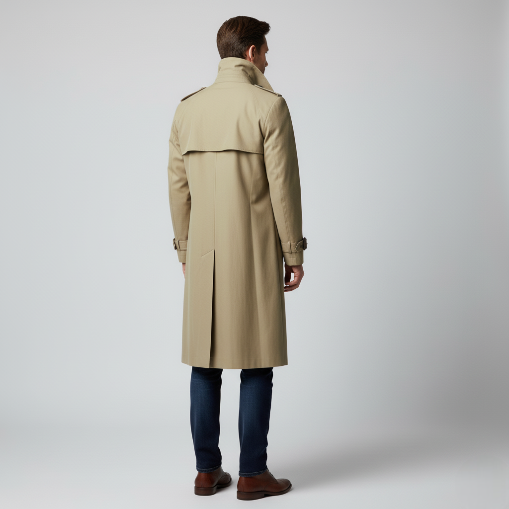 Men's Classic Double-Breasted Trench Coat